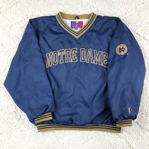 Vintage 90s Pro Player Notre Dame Mens Size XL Pullover Jacket Lined Windbreaker